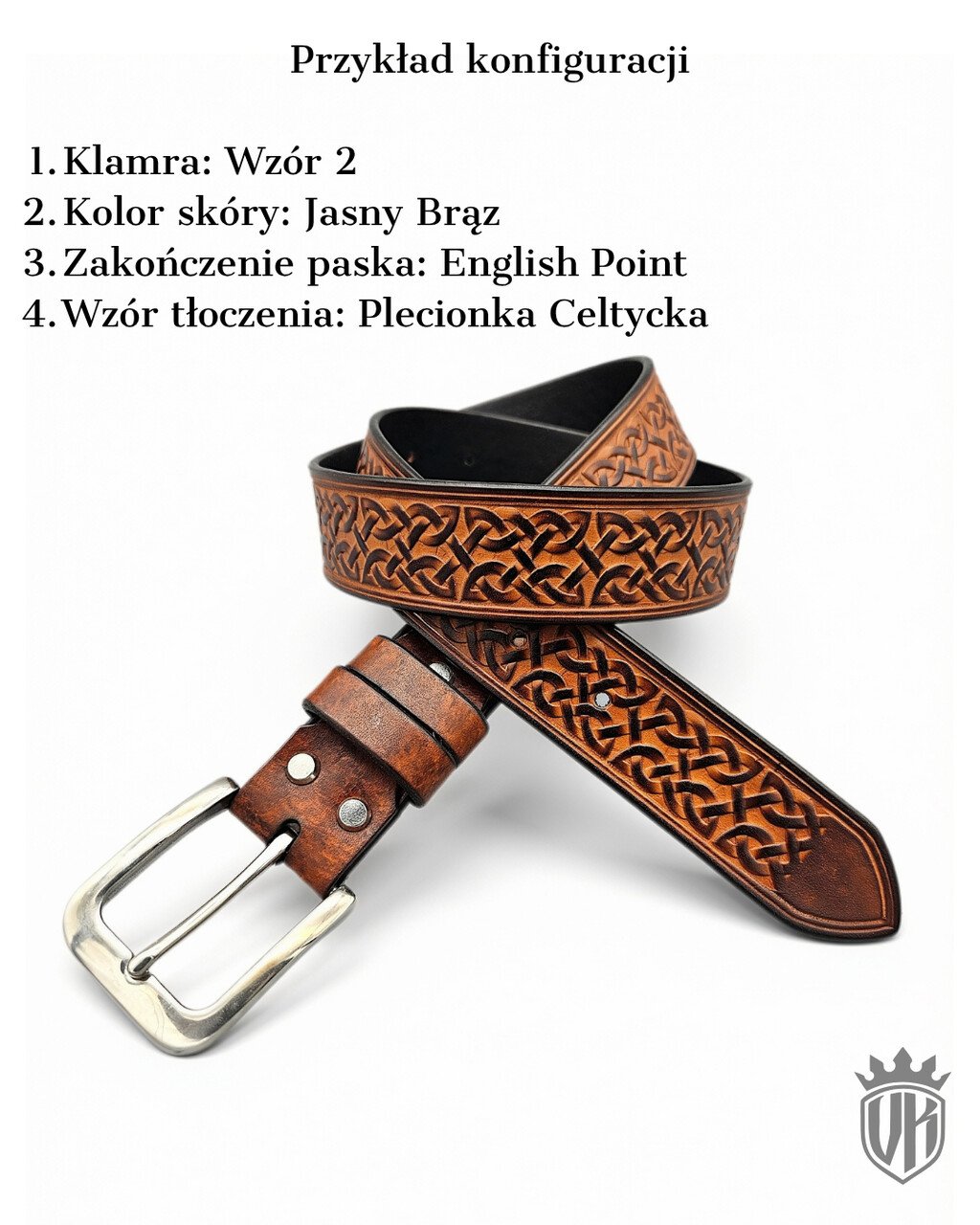 Skórzany pasek tłoczony w ozdobny wzór - obrazek 16