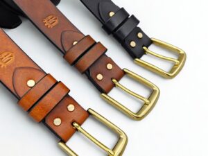 Skórzany pasek "Outdoor" z mosiężna klamrą