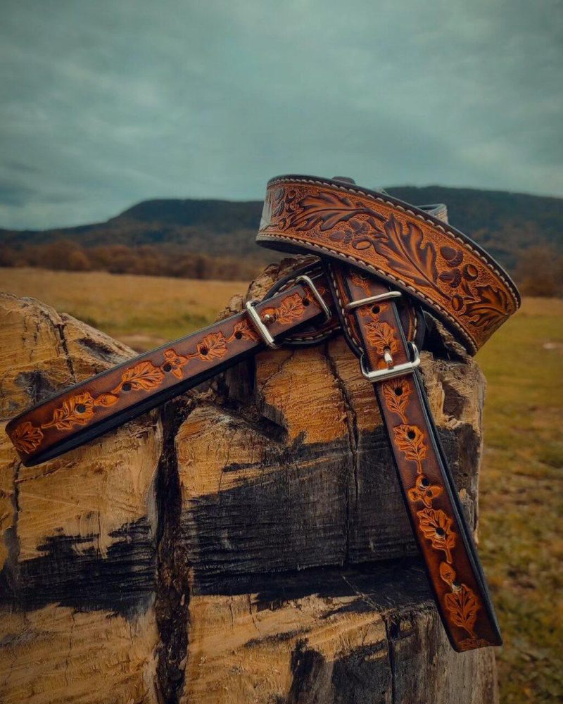 skórzany pasek do broni mysliwskiej