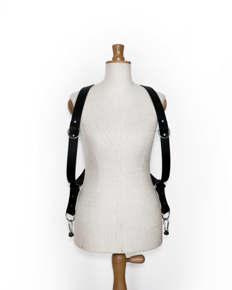 skórzane szelki dla fotografa, przód